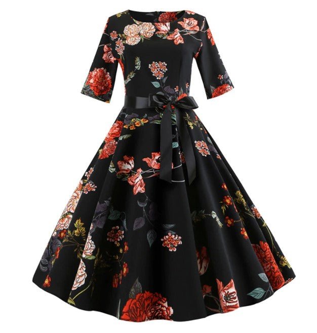 Robe Vintage Année 50 Fleurs