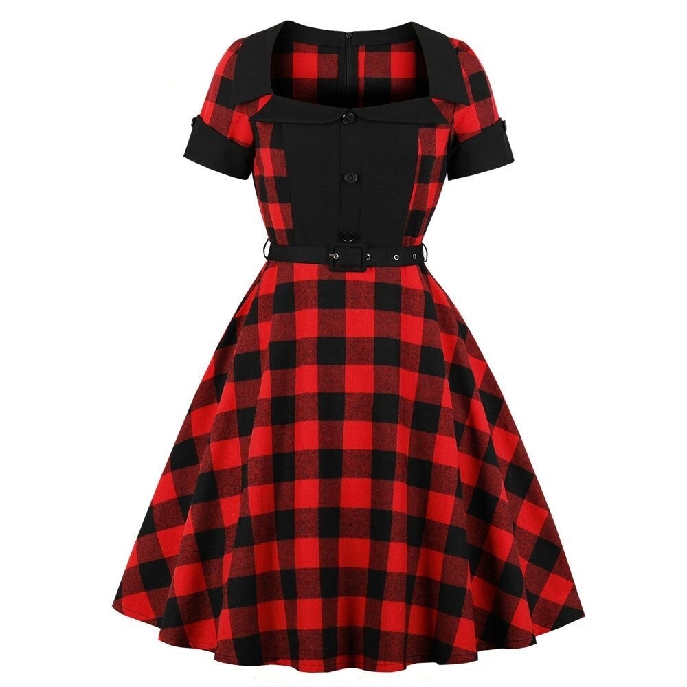 Robe Vintage Année 50 Grande Taille Rouge