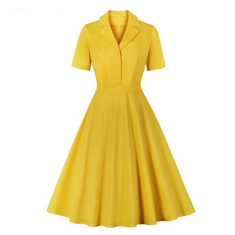 Robe Vintage Année 50 Jaune