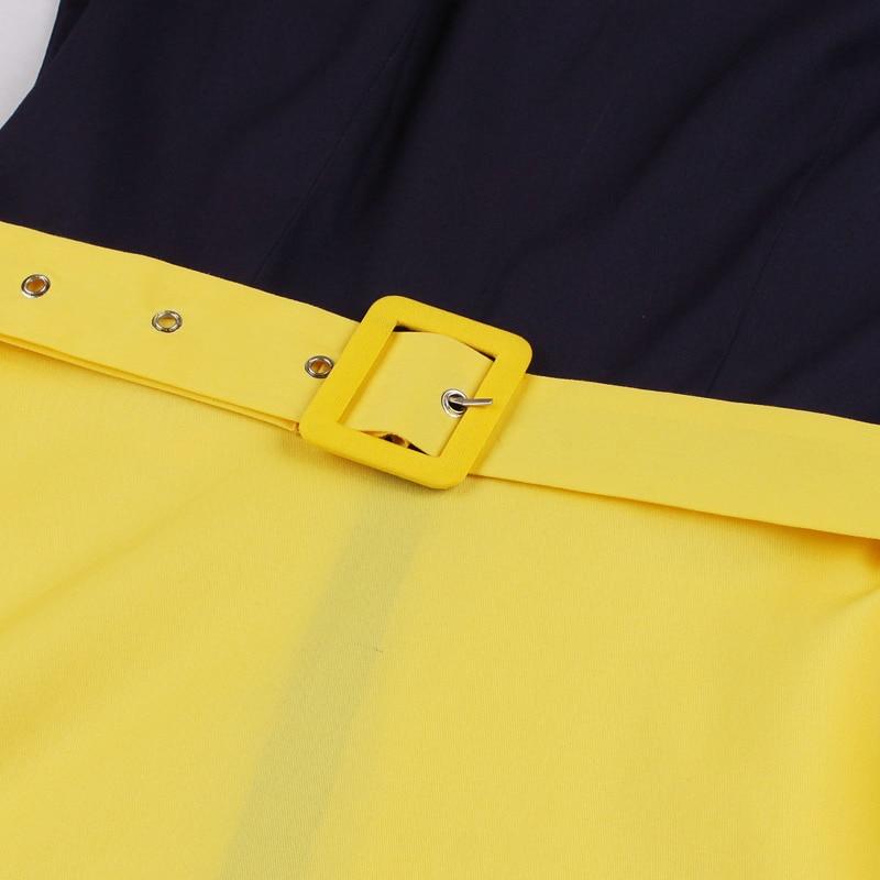 Robe Vintage Année 50 Marine et Jaune