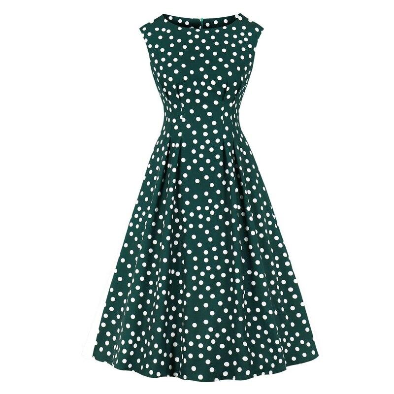 Robe Vintage Année 50 Verte Pois Blancs