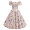 Robe Vintage Année 60 fleur rose
