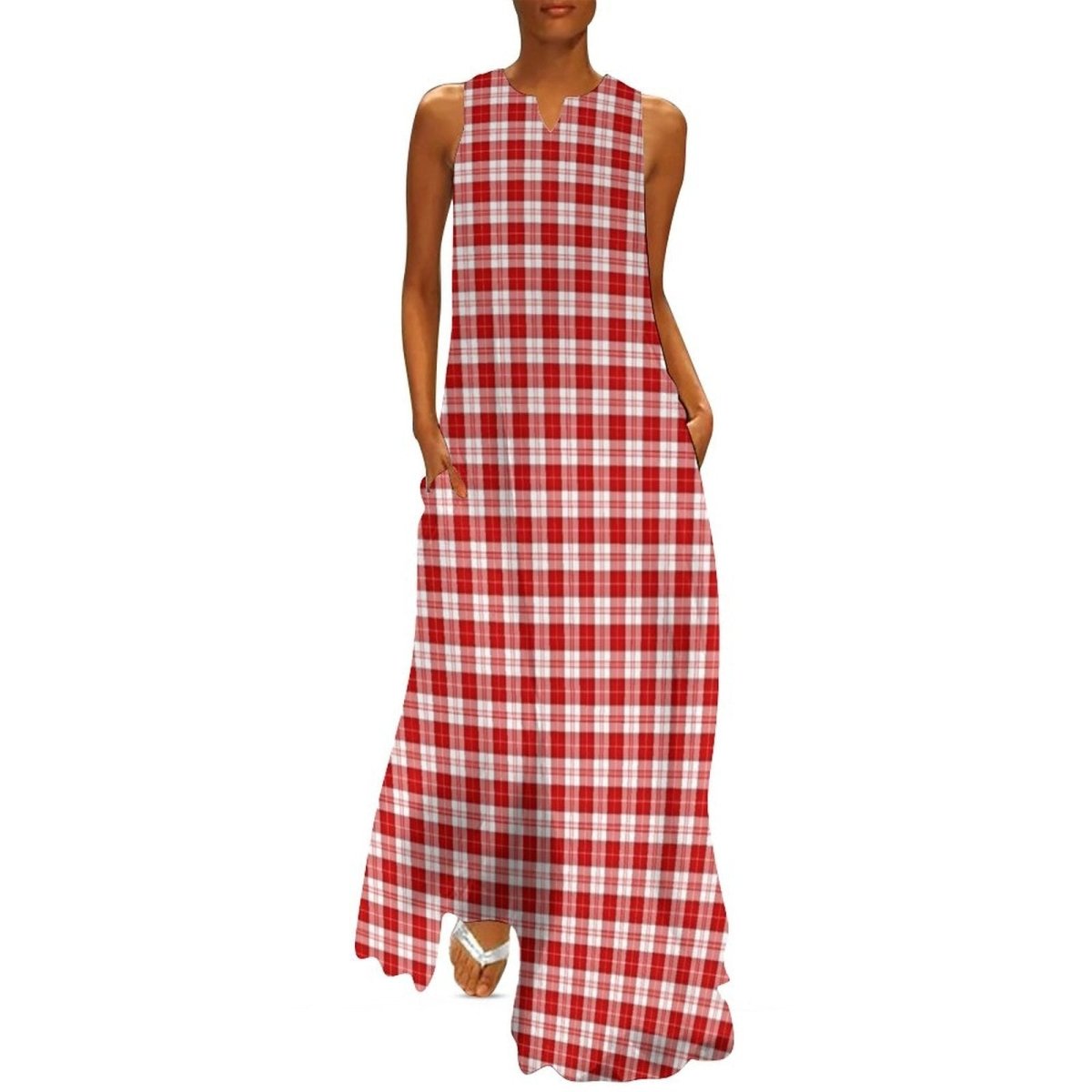 Robe Vintage Année 70 Rouge et Blanche