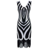 Robe Vintage Années 20 Noire Perles