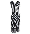 Robe Vintage Années 20 Noire Perles