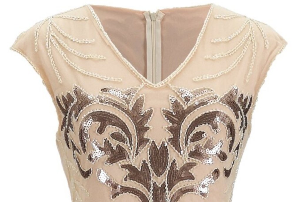 Robe Vintage Années 20 Rétro Beige