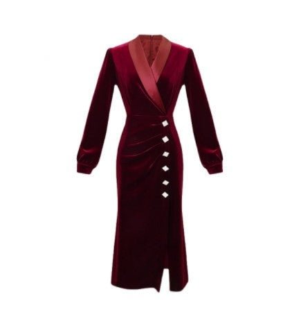 Robe Vintage Années 40 Bordeaux Automne