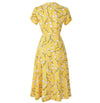 Robe Vintage Années 40 Fleurs Jaune