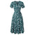 Robe Vintage Années 40 Fleurs Vert