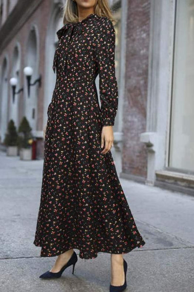 Robe Vintage Années 40 Fluide Noir