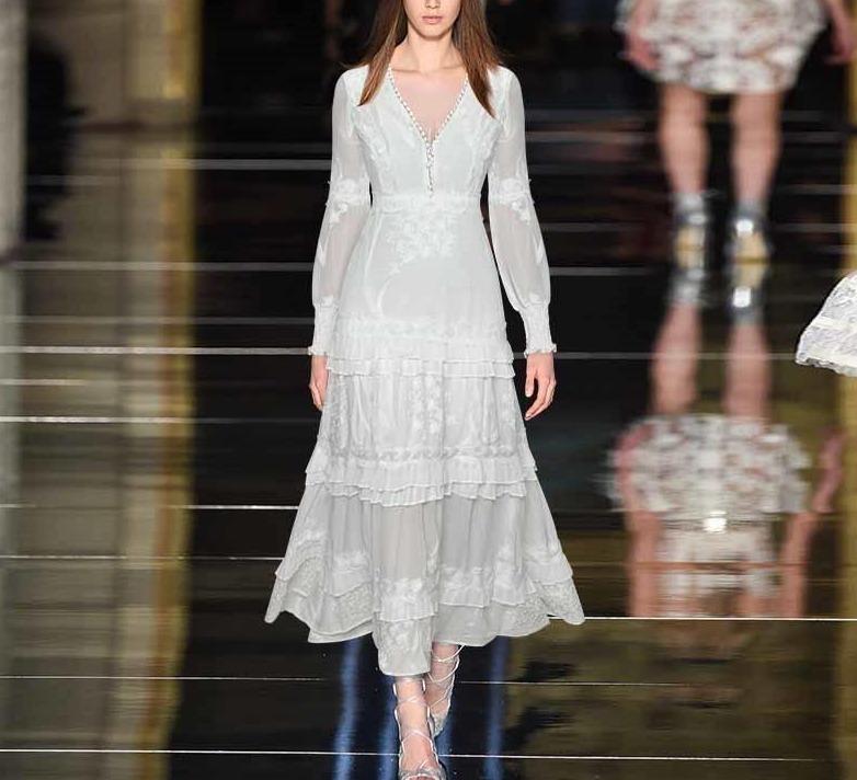 Robe Vintage Années 40 Lanterne Blanche