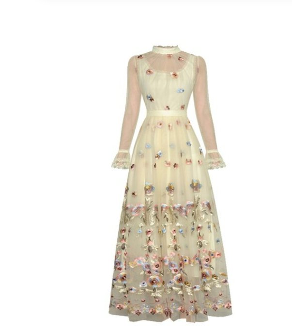 Robe Vintage Années 40 Longue Champagne