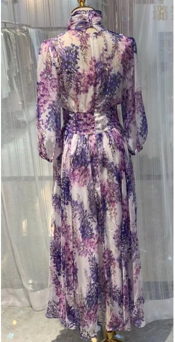 Robe Vintage Années 40 Longue Lavande
