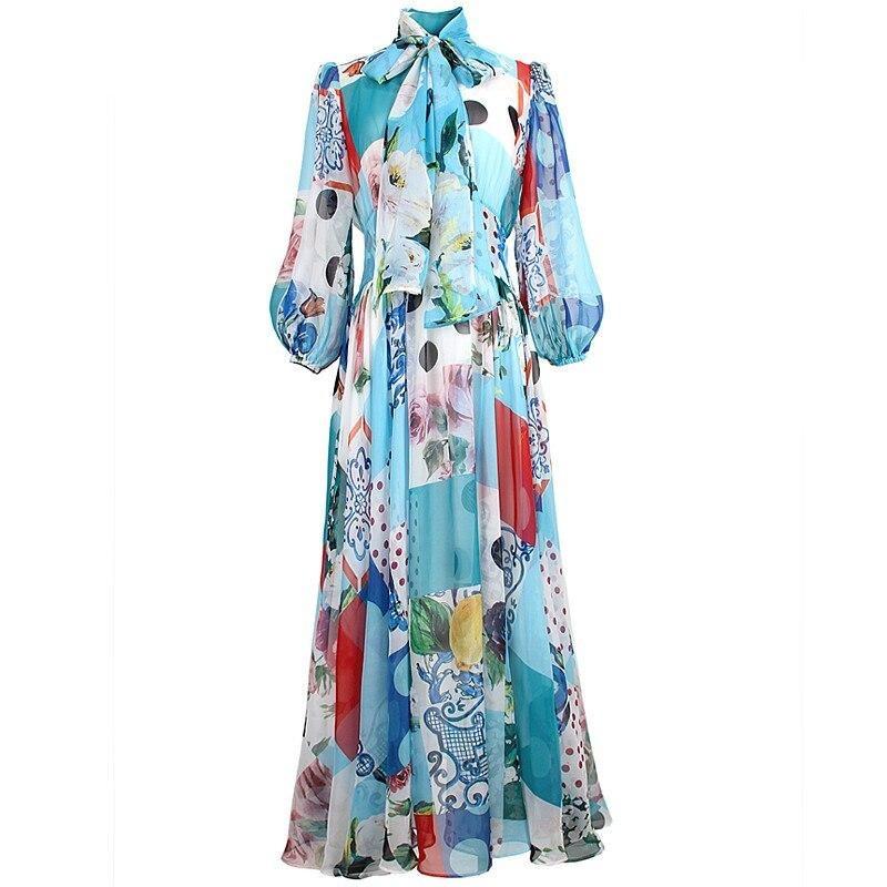 Robe Vintage Années 40 Longue Patchwork