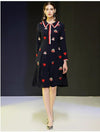 Robe Vintage Années 40 Marine Soirée