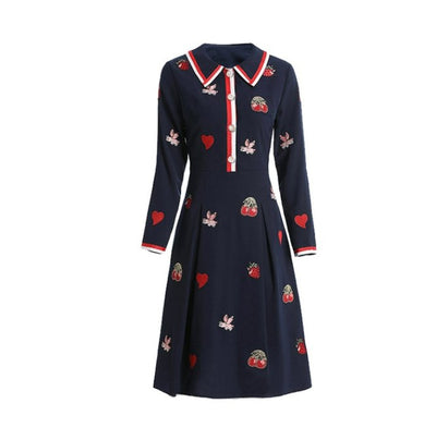 Robe Vintage Années 40 Marine Soirée