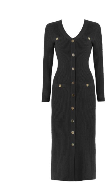 Robe Vintage Années 40 Moulante Noire