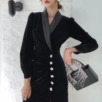Robe Vintage Années 40 Noire Automne