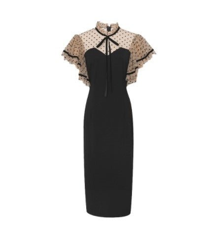 Robe Vintage Années 40 Noire Taille Haute