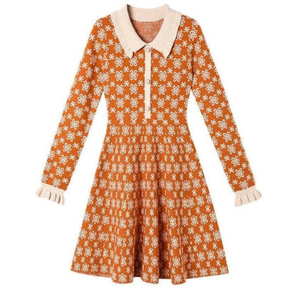 Robe Vintage Années 40 Old School Orange