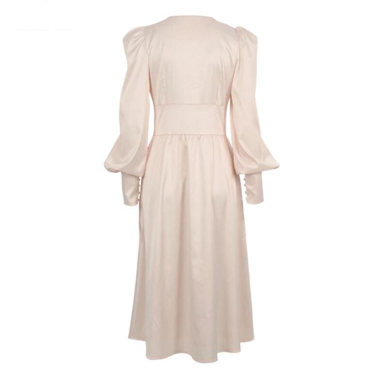Robe Vintage Années 40 Satin Beige