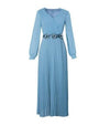 Robe Vintage Années 40 Unie Bleu