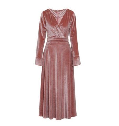 Robe Vintage Années 40 Unie Rose