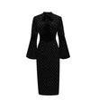 Robe Vintage Années 40 Velours Noir