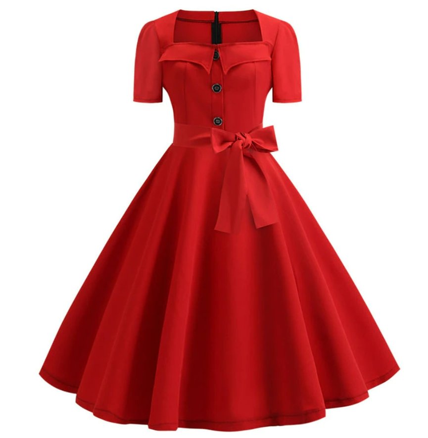 Robe Vintage Années 50 Rouge
