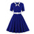 Robe Vintage Automne Bleu Blanc