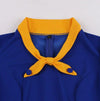 Robe Vintage Automne Bleu Jaune