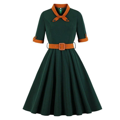 Robe Vintage Automne Vert