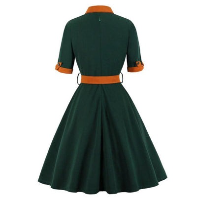 Robe Vintage Automne Vert
