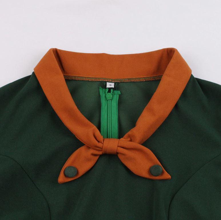 Robe Vintage Automne Vert