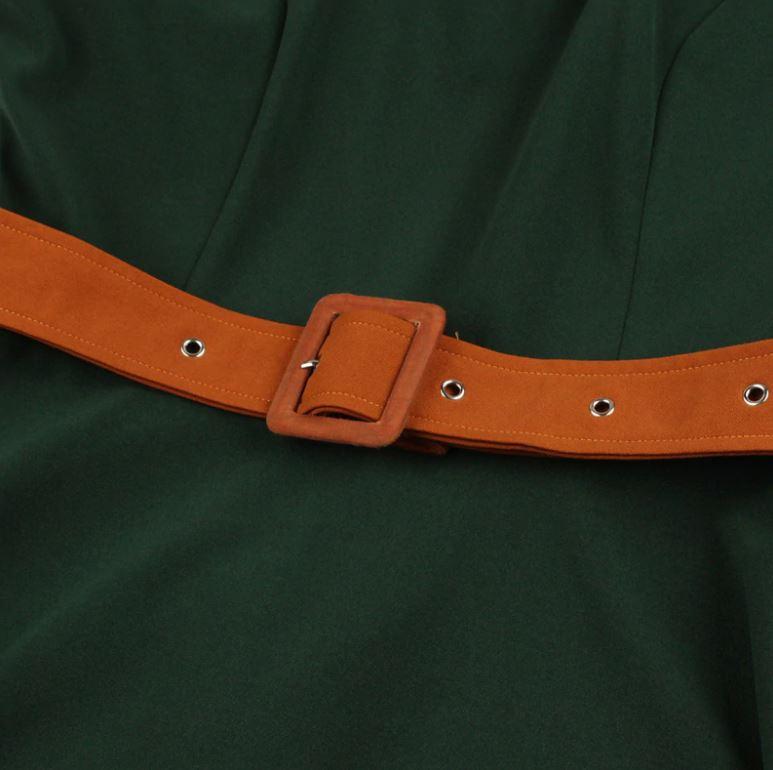 Robe Vintage Automne Vert