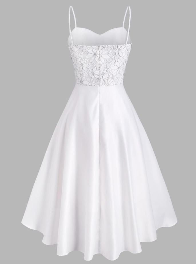 Robe Vintage Blanche Broderie