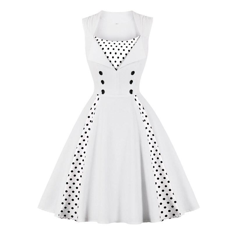 Robe Vintage Blanche Rockabilly