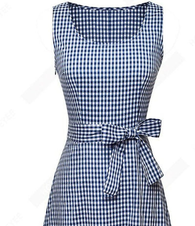 Robe Vintage Bleu Carreaux