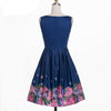 Robe Vintage Bleu Plissée