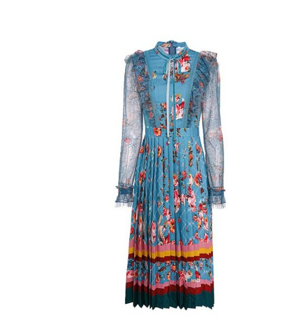 Robe Vintage Bleu Porcelaine