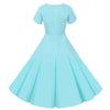 Robe Vintage Boutons Bleu