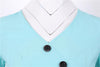Robe Vintage Boutons Bleu