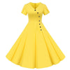 Robe Vintage Boutons Jaune