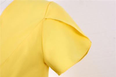Robe Vintage Boutons Jaune
