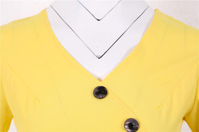 Robe Vintage Boutons Jaune