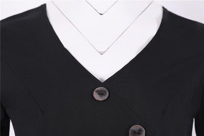 Robe Vintage Boutons Noir