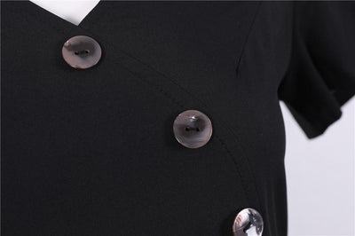 Robe Vintage Boutons Noir