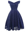Robe Vintage Broderie Bleu