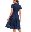 Robe Vintage Broderie Bleu Marine
