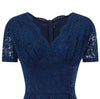 Robe Vintage Broderie Bleu Marine